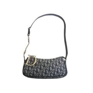 Christian Dior Trotter Hobo Shoulder Handbag Canvas Gray